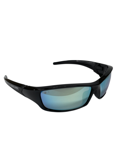 Bandit Eyewear Safety Glasses ‘Outlaw” Black Frame Cyan Mirror